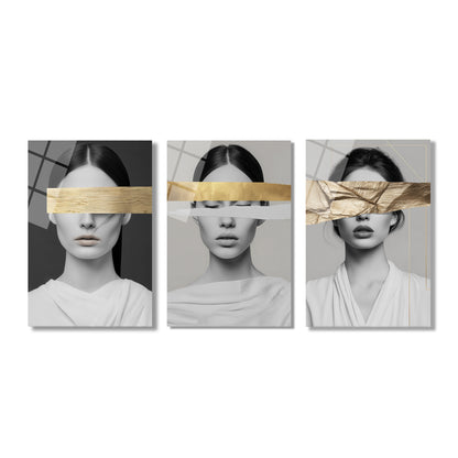 ÜÇLÜ DİKEY CAM TABLO SETİ - TT4159