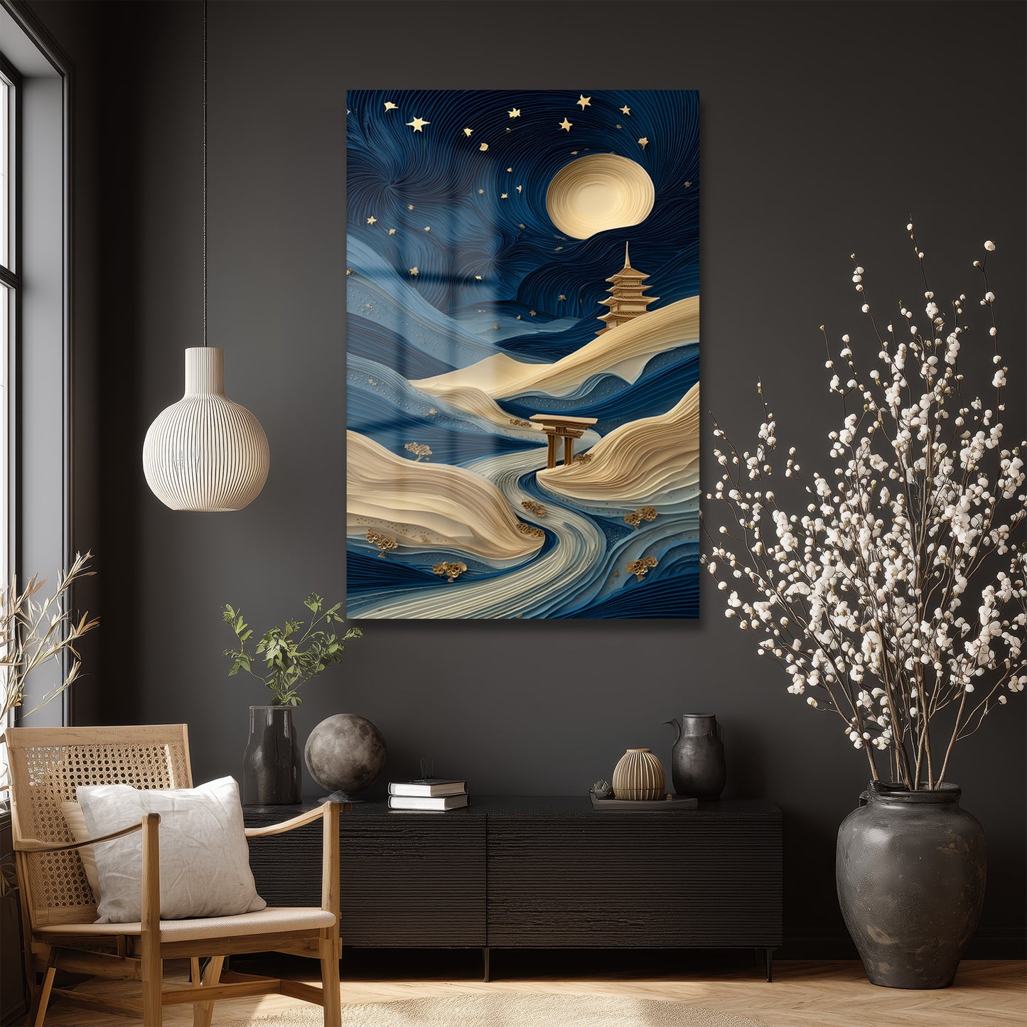 DEKORATİF DİKEY CAM TABLO - TT3486