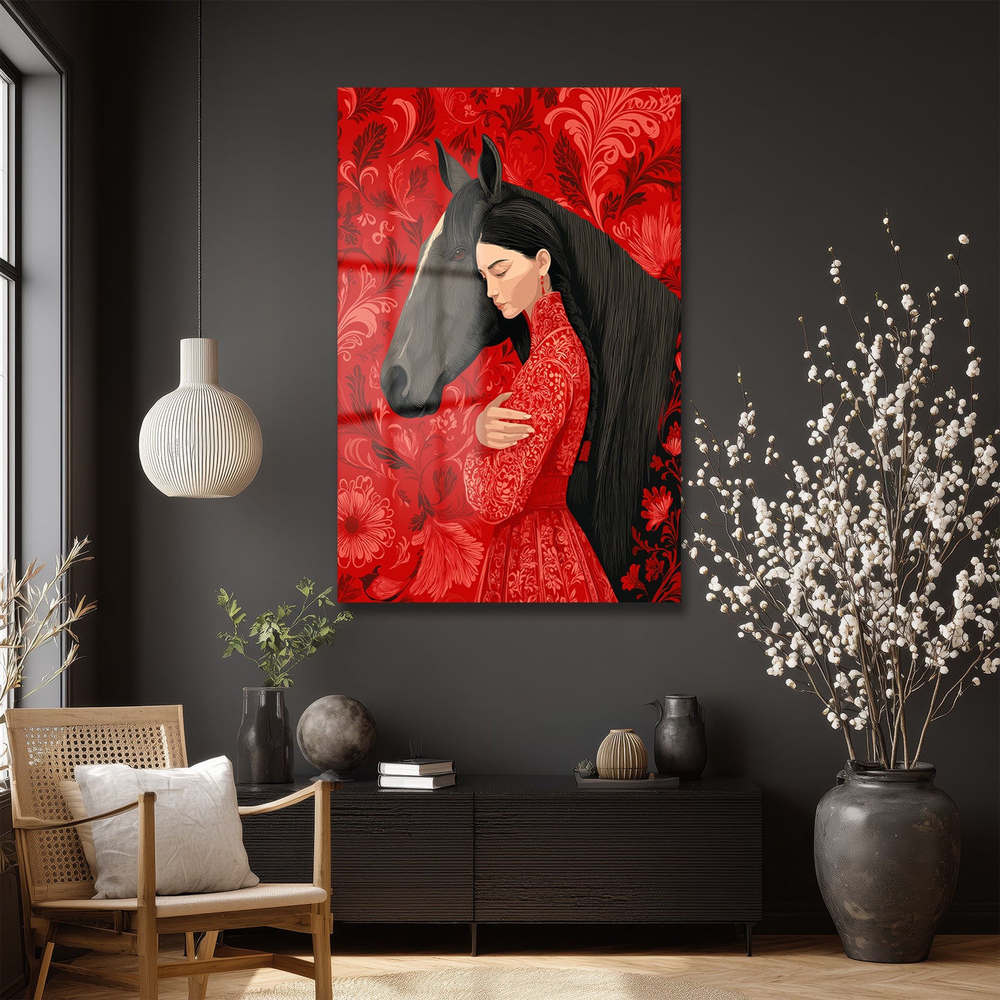 DEKORATİF DİKEY CAM TABLO - TT3487