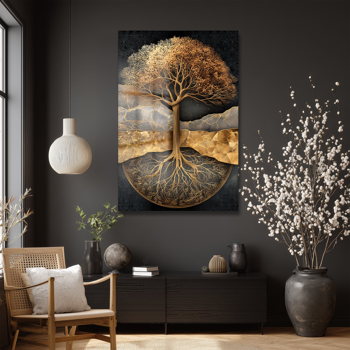 DEKORATİF DİKEY CAM TABLO - TT3489