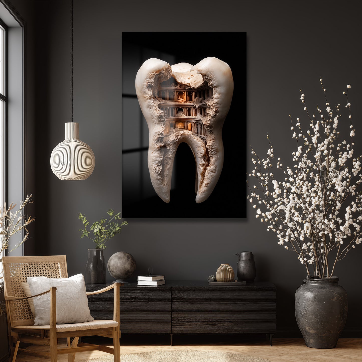 DEKORATİF DİKEY CAM TABLO - TT3418