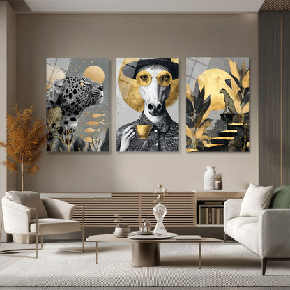 ÜÇLÜ DİKEY CAM TABLO SETİ - TT4135