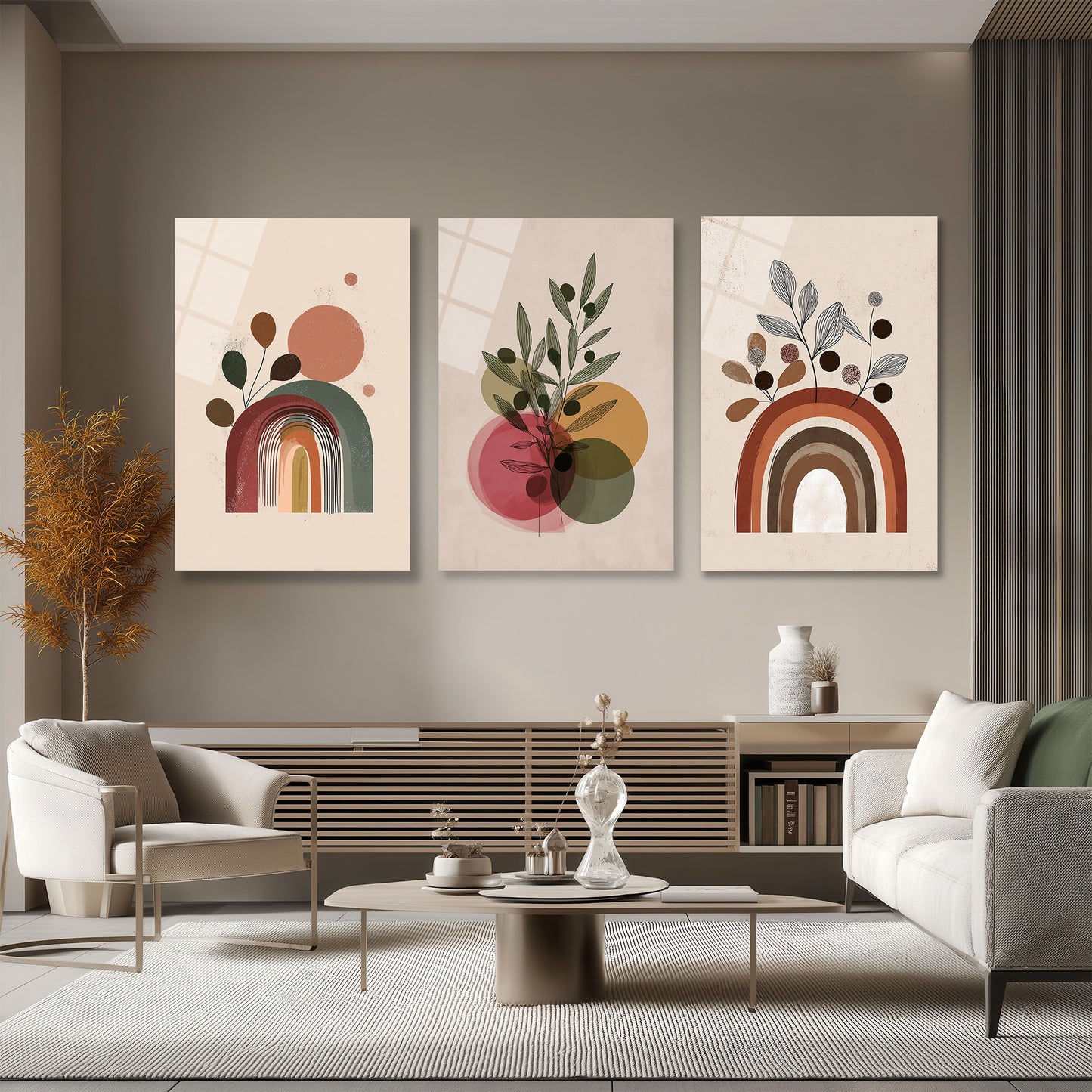 ÜÇLÜ DİKEY CAM TABLO SETİ - TT4136