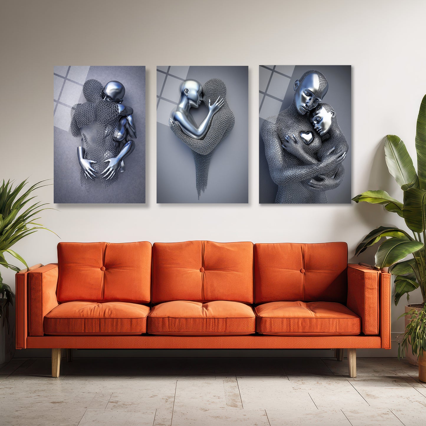 ÜÇLÜ DİKEY CAM TABLO SETİ - TT4154