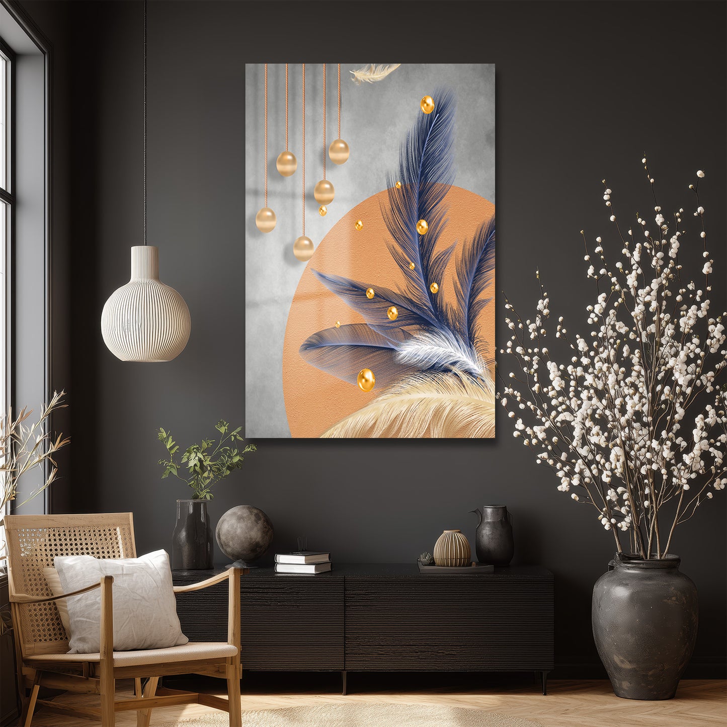 DEKORATİF DİKEY CAM TABLO - TT3497