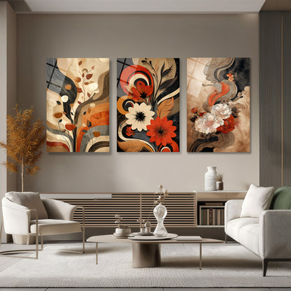 ÜÇLÜ DİKEY CAM TABLO SETİ - TT4141