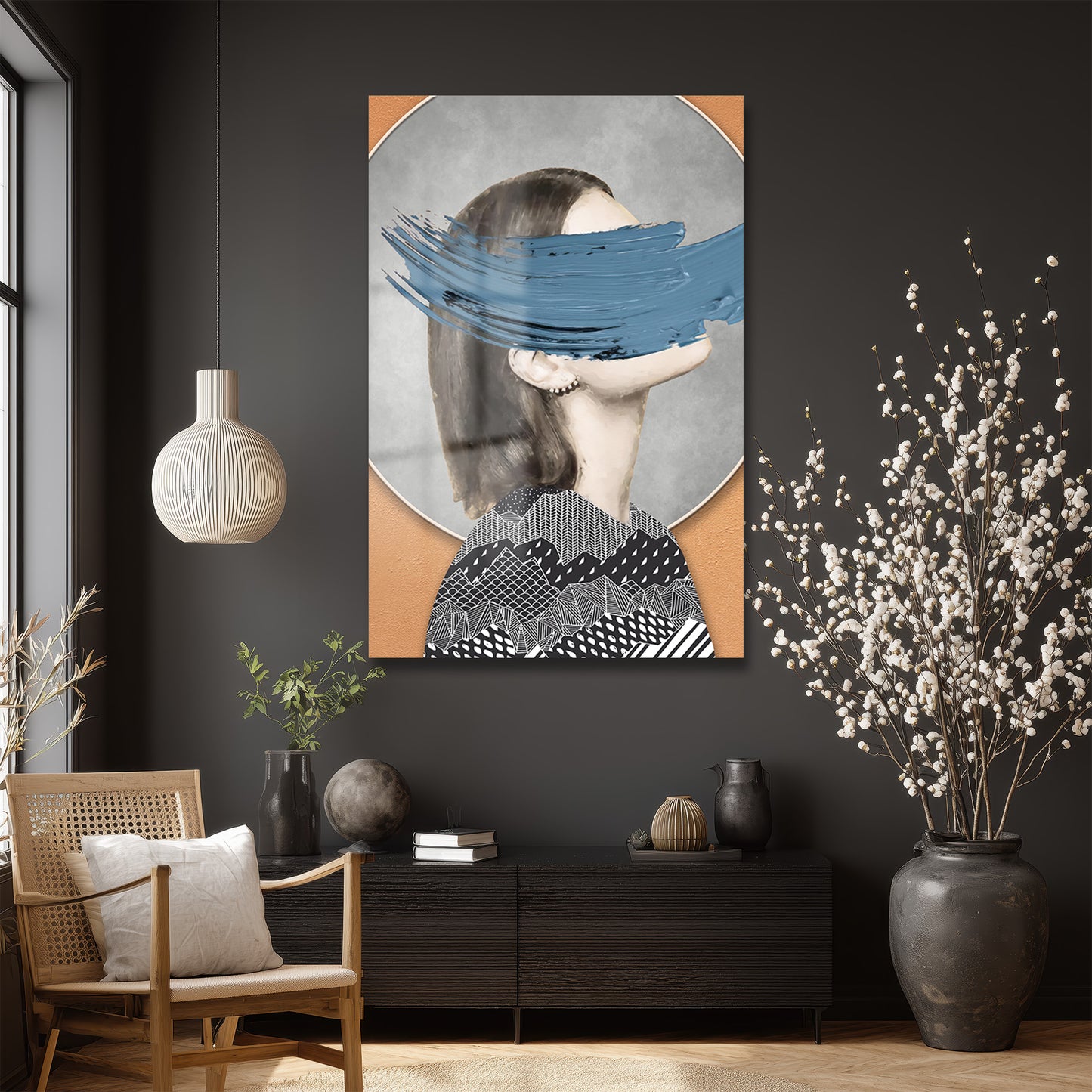 DEKORATİF DİKEY CAM TABLO - TT3498