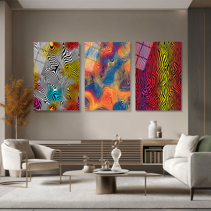 ÜÇLÜ DİKEY CAM TABLO SETİ - TT4143