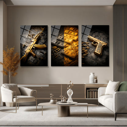 ÜÇLÜ DİKEY CAM TABLO SETİ - TT4145