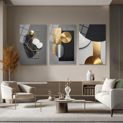 ÜÇLÜ DİKEY CAM TABLO SETİ - TT4146