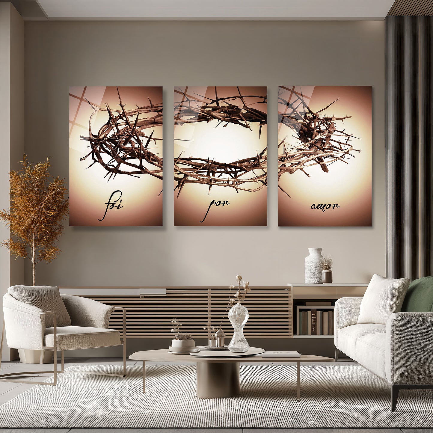 ÜÇLÜ DİKEY CAM TABLO SETİ - TT4075