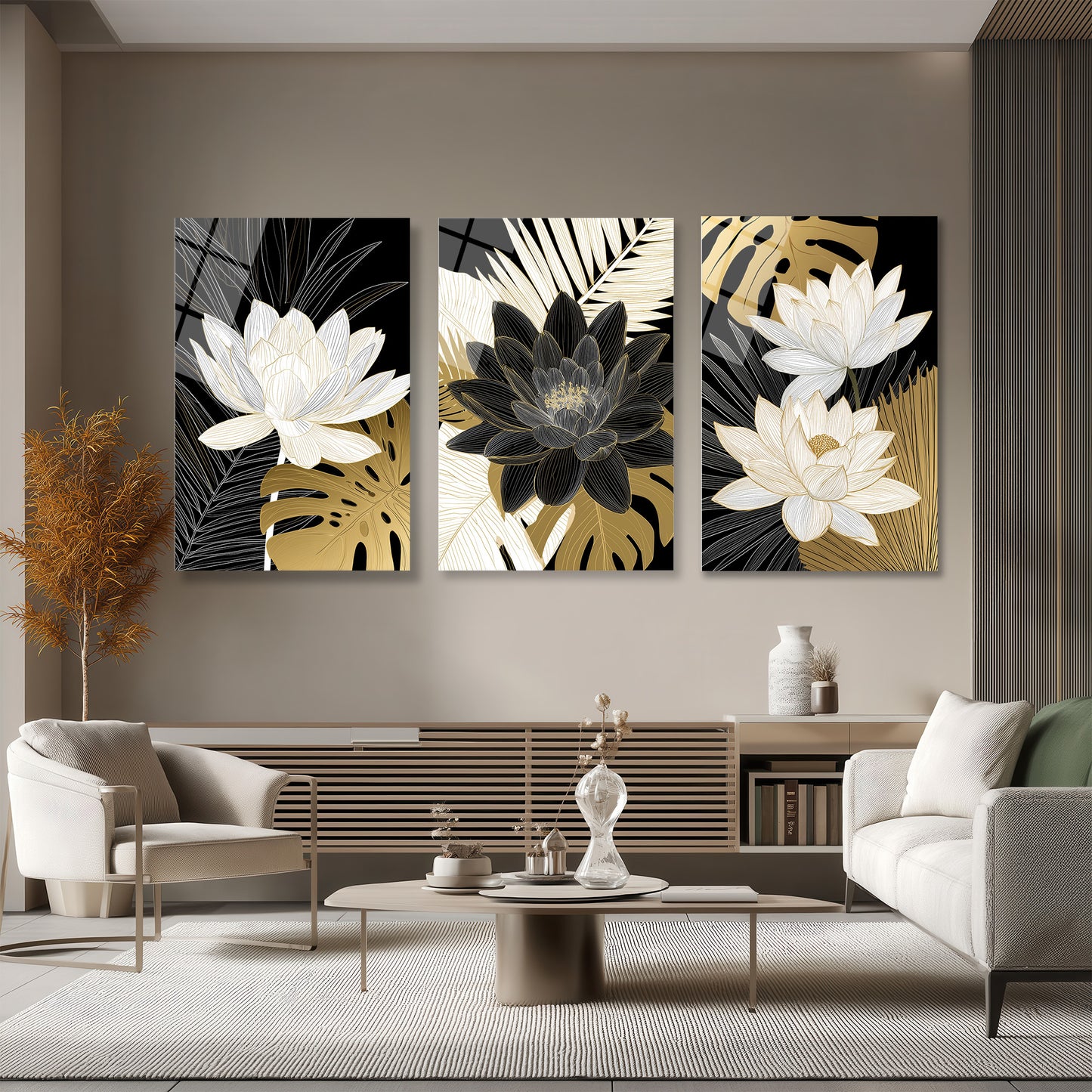 ÜÇLÜ DİKEY CAM TABLO SETİ - TT4082