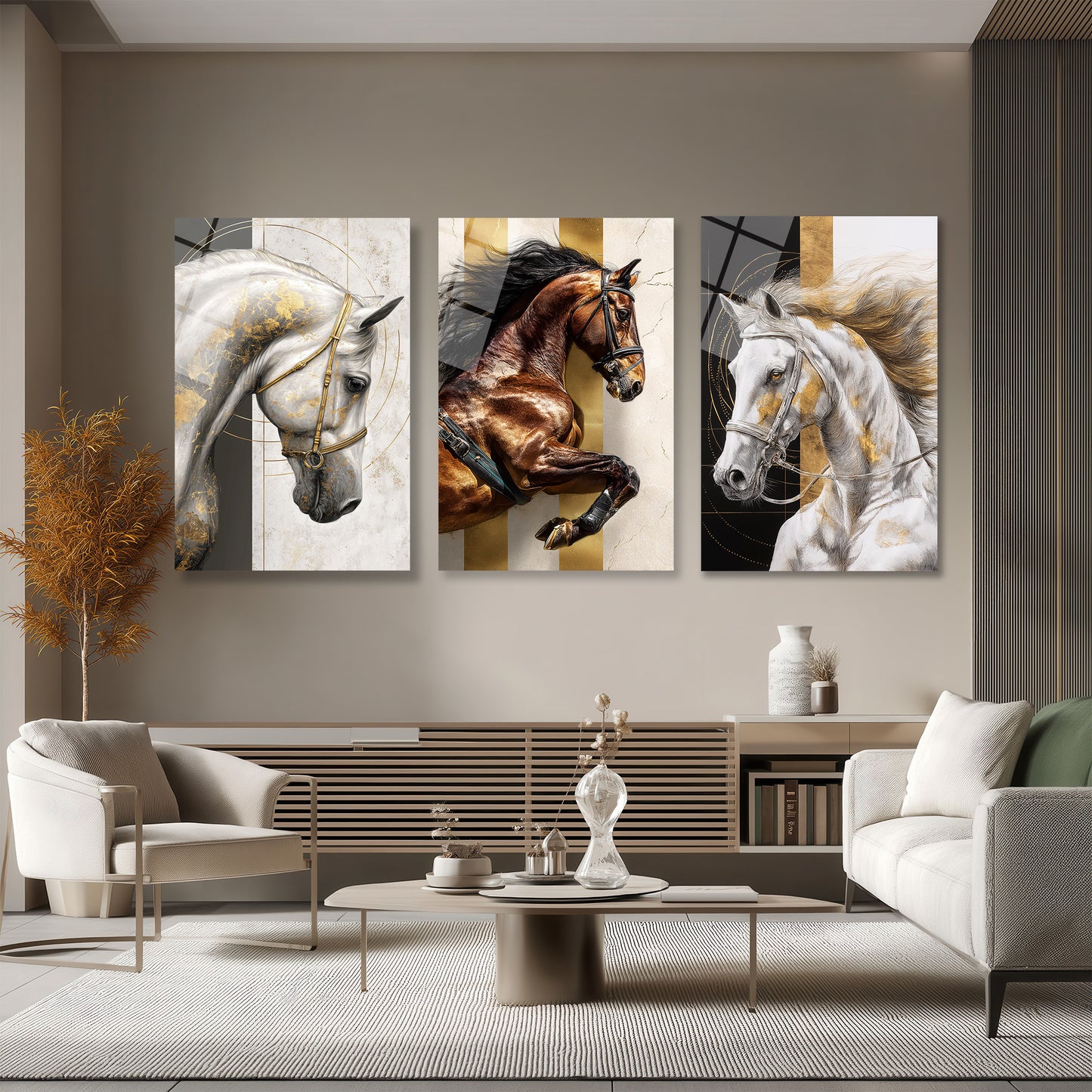 ÜÇLÜ DİKEY CAM TABLO SETİ - TT4151