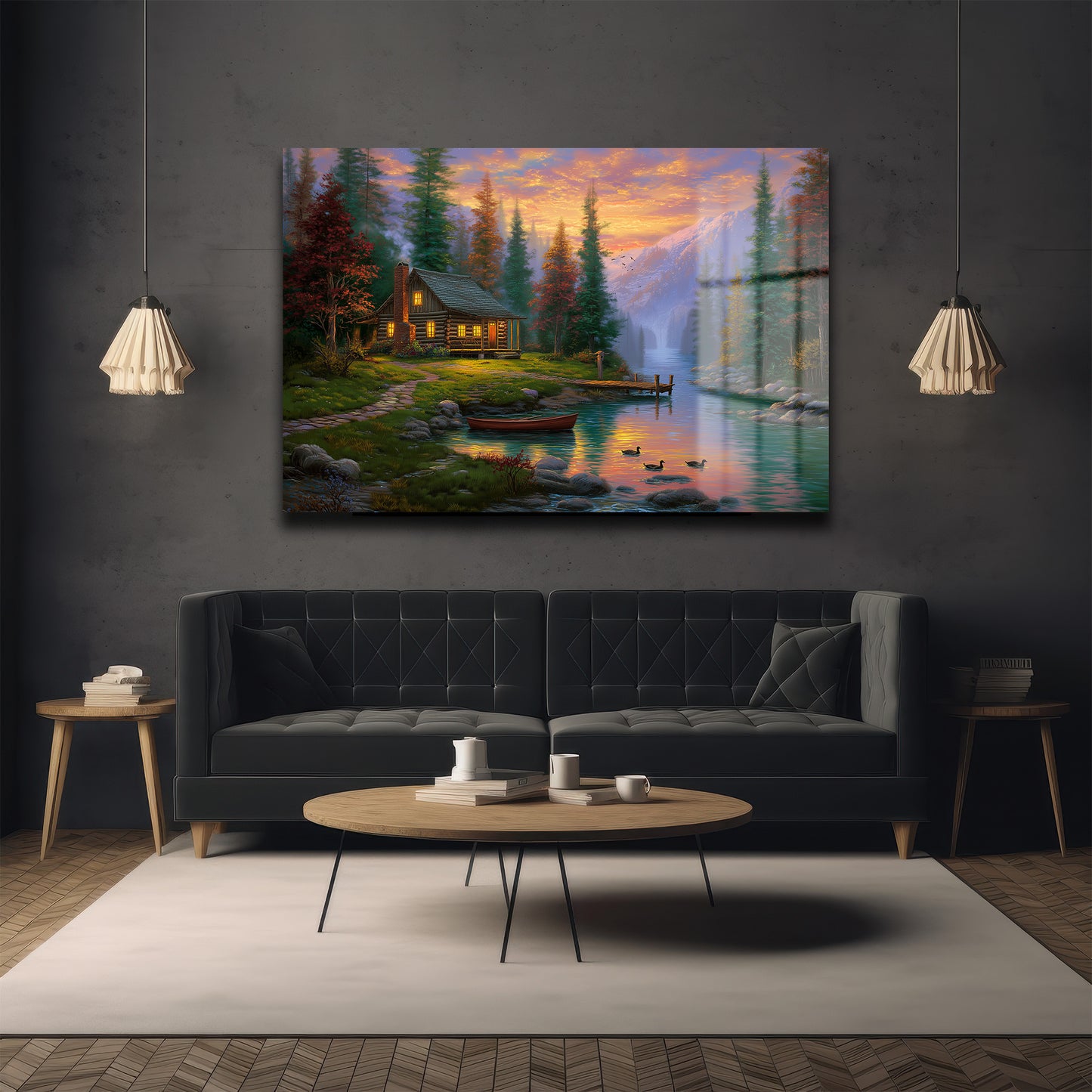 DEKORATİF YATAY CAM TABLO - TT3180