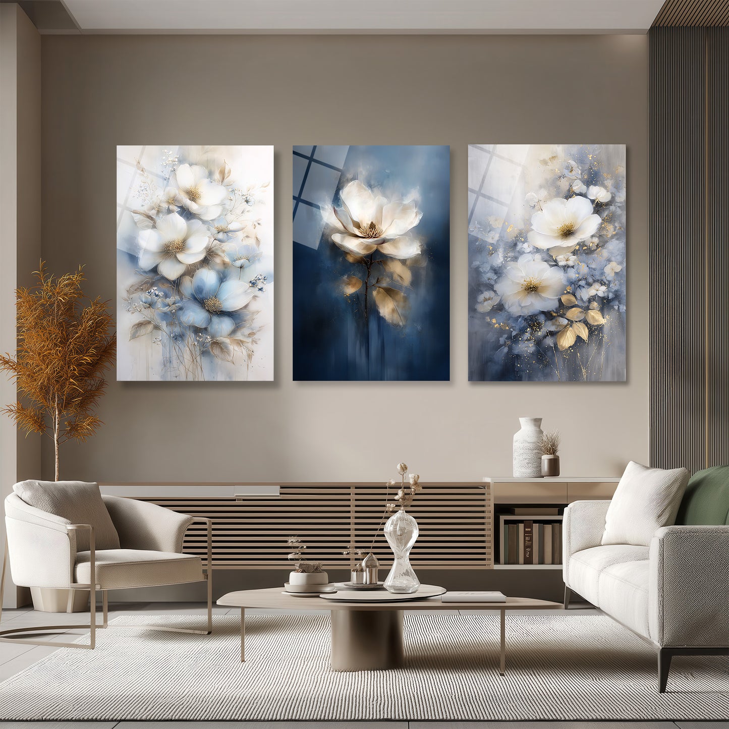 ÜÇLÜ DİKEY CAM TABLO SETİ - TT4152