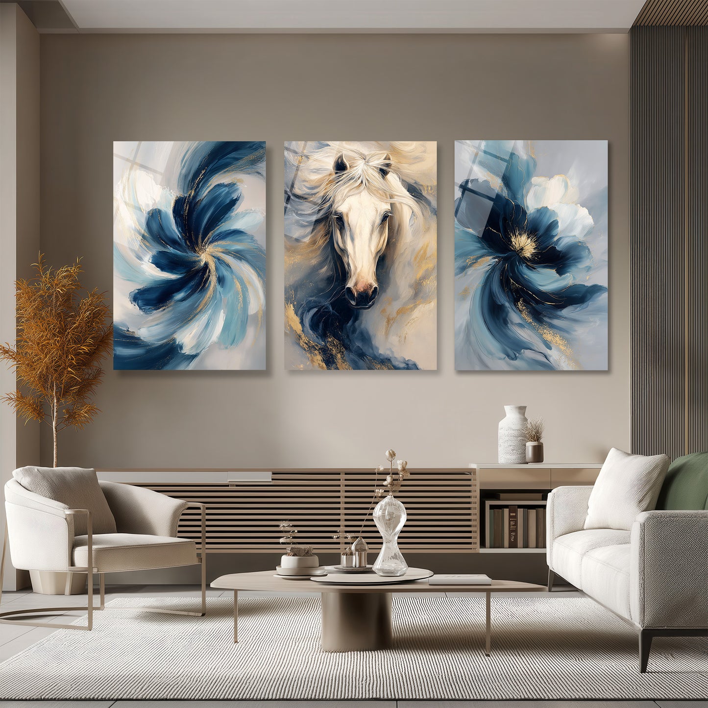 ÜÇLÜ DİKEY CAM TABLO SETİ - TT4155