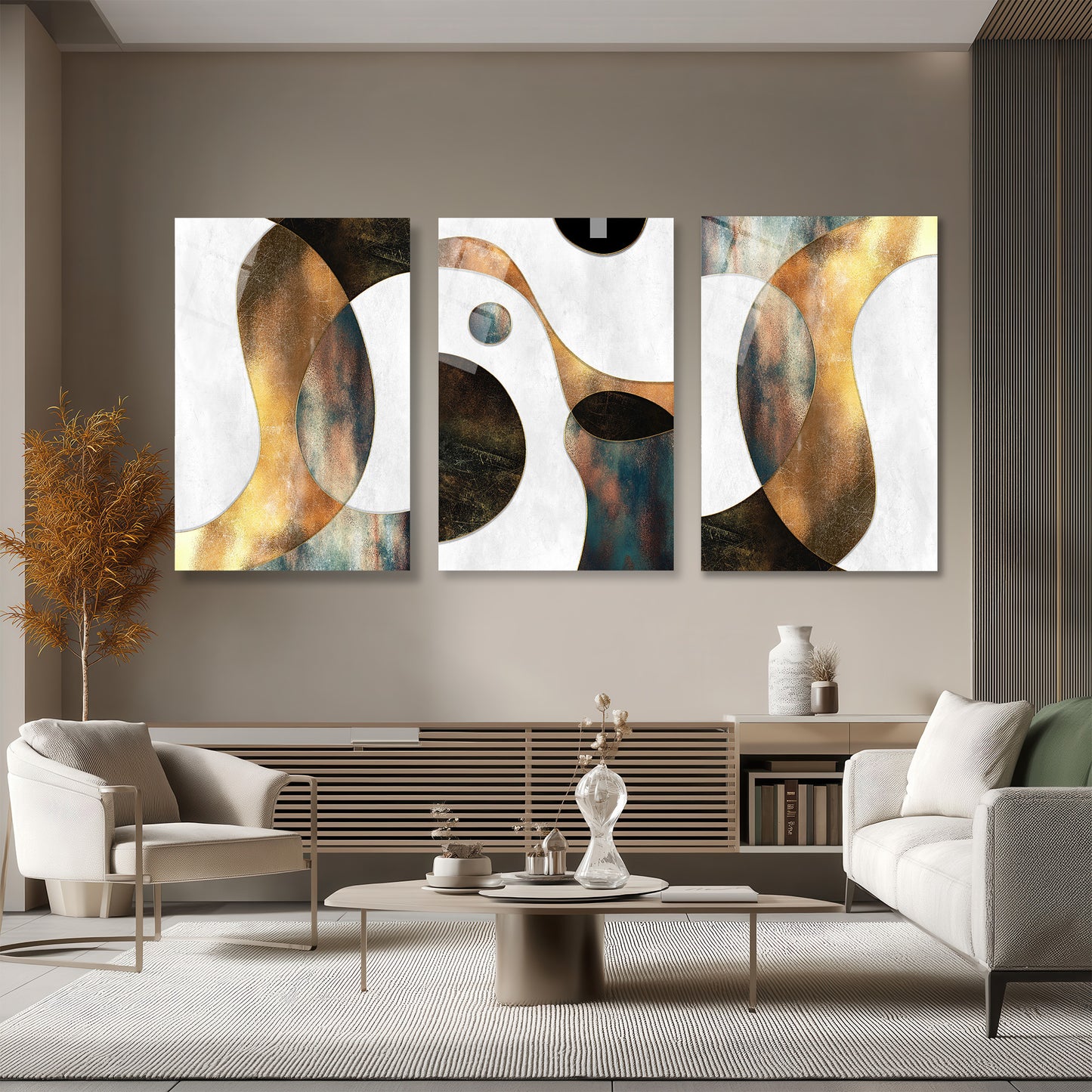 ÜÇLÜ DİKEY CAM TABLO SETİ - TT4076