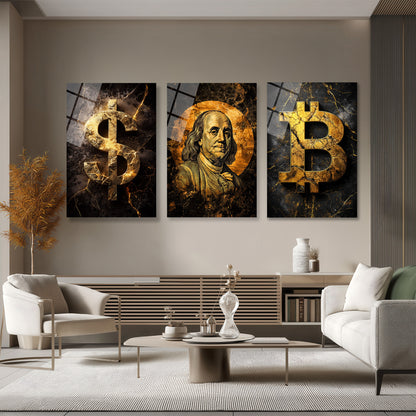 ÜÇLÜ DİKEY CAM TABLO SETİ - TT4158