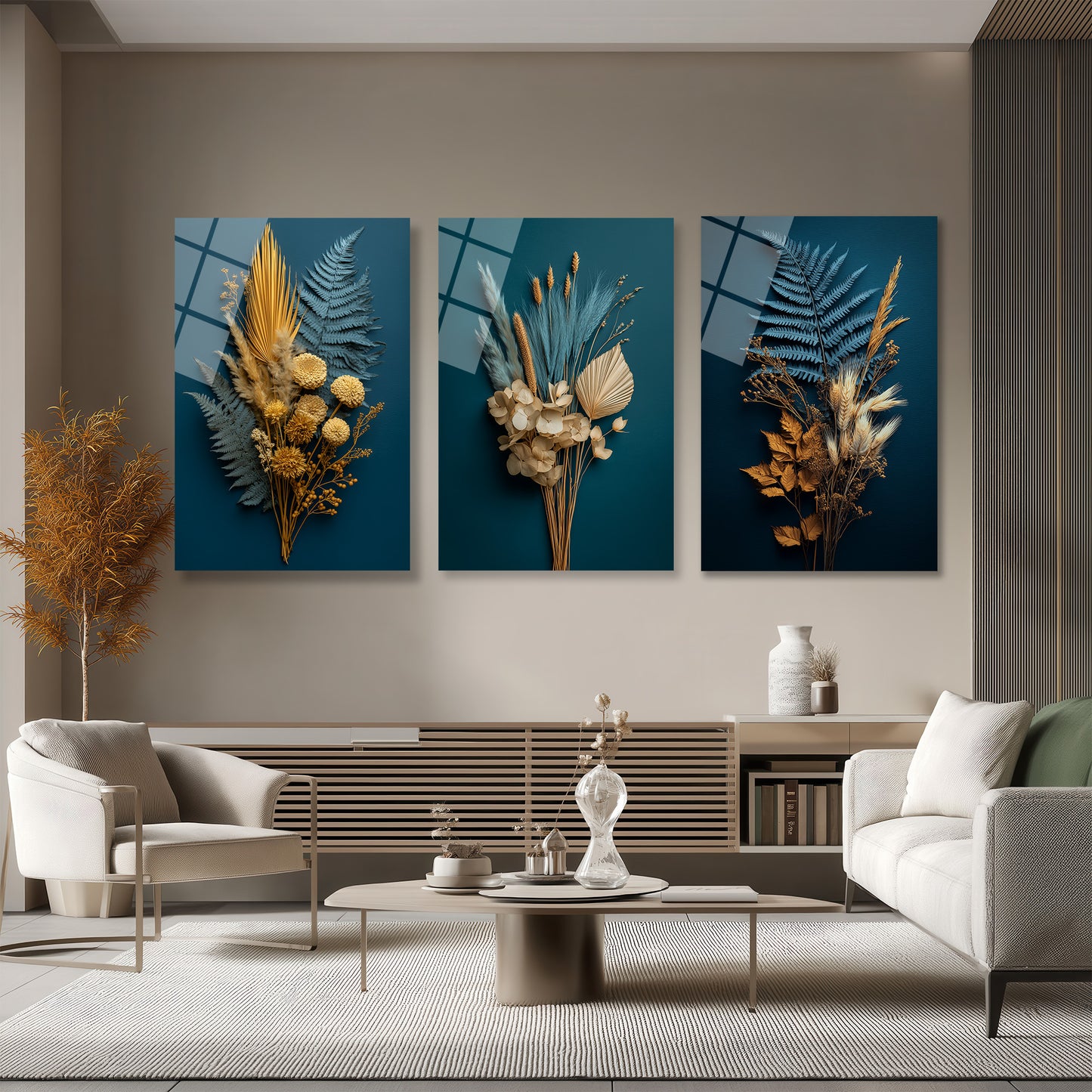 ÜÇLÜ DİKEY CAM TABLO SETİ - TT4160