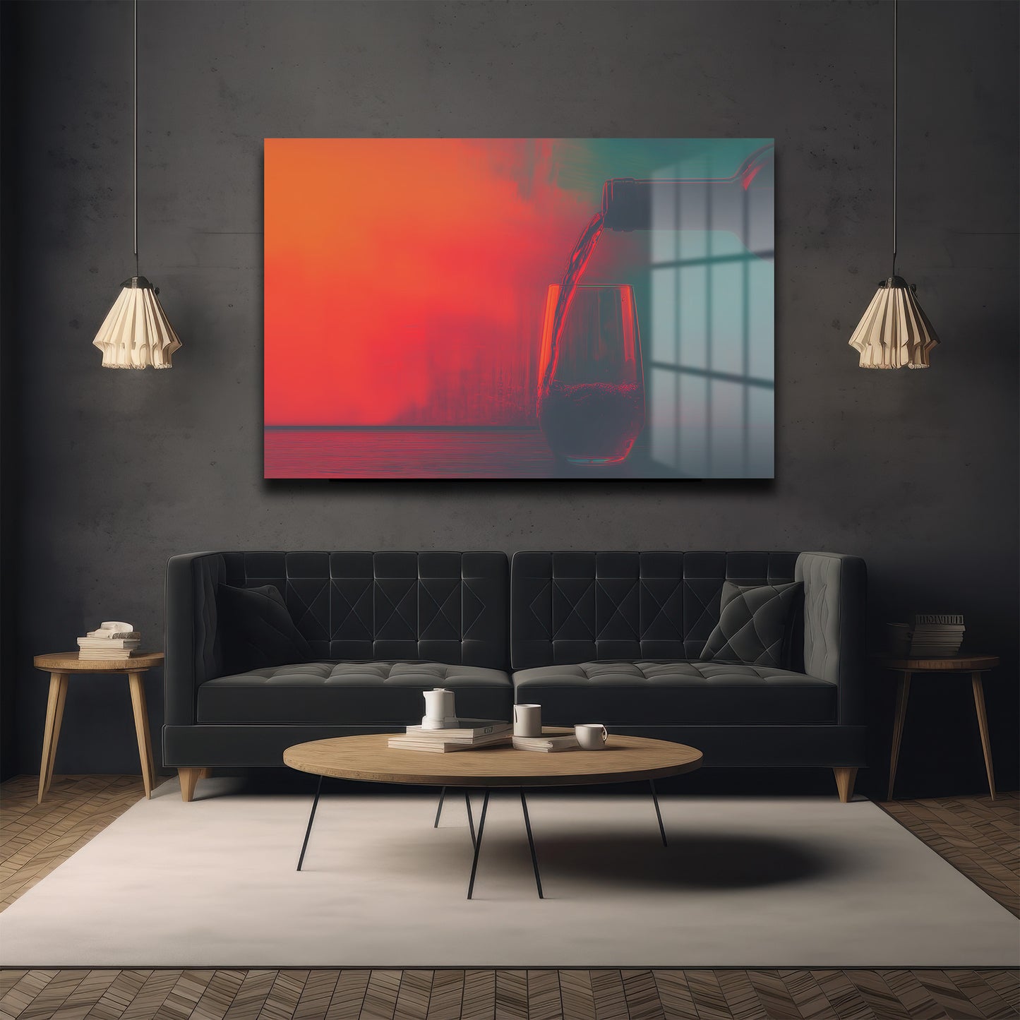 DEKORATİF YATAY CAM TABLO - TT3190