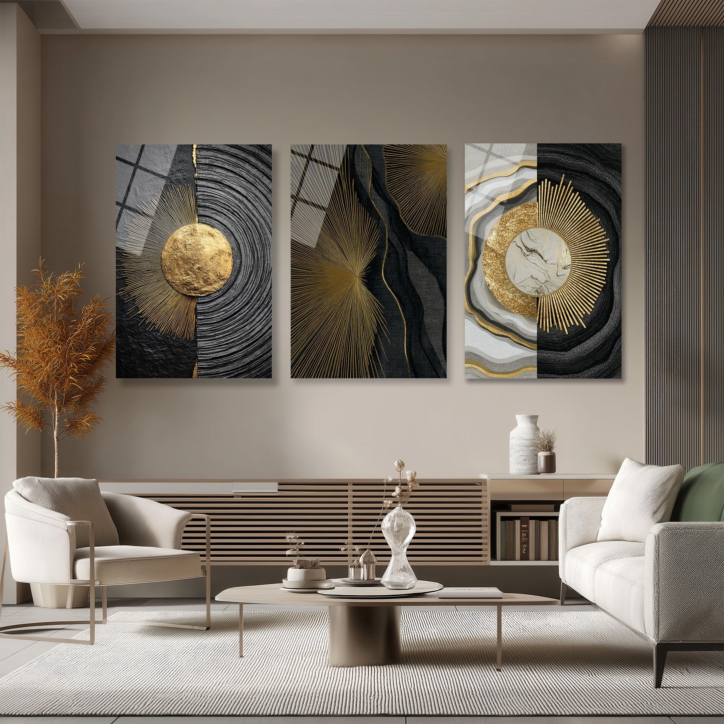 ÜÇLÜ DİKEY CAM TABLO SETİ - TT4161