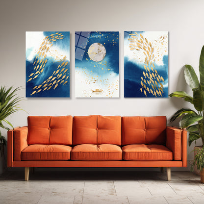 ÜÇLÜ DİKEY CAM TABLO SETİ - TT4077