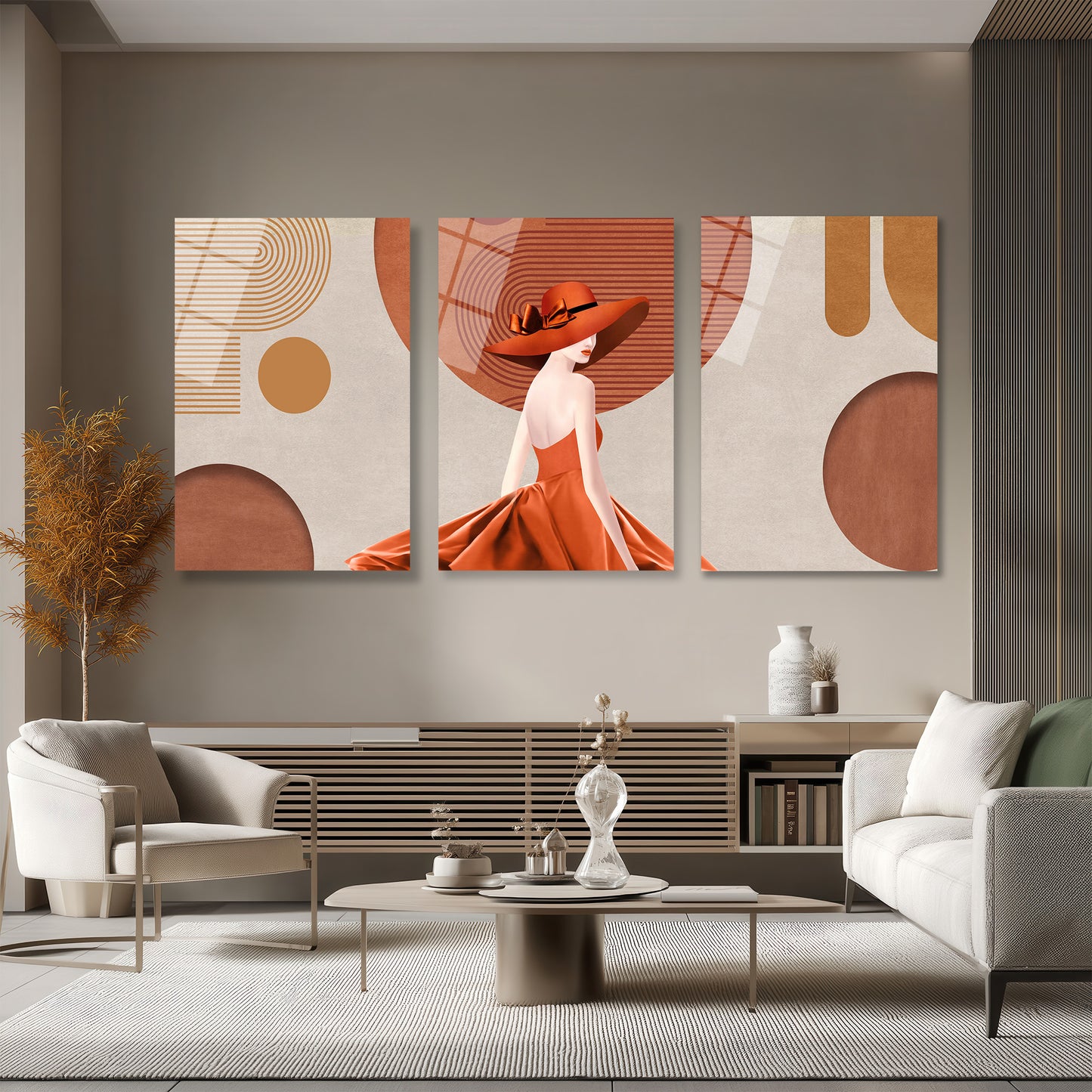 ÜÇLÜ DİKEY CAM TABLO SETİ - TT4084