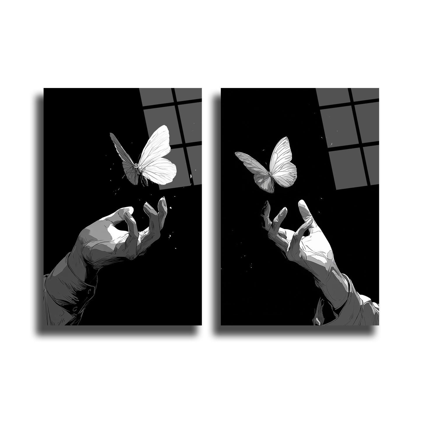 İKİLİ DİKEY CAM TABLO SETİ - TT4029