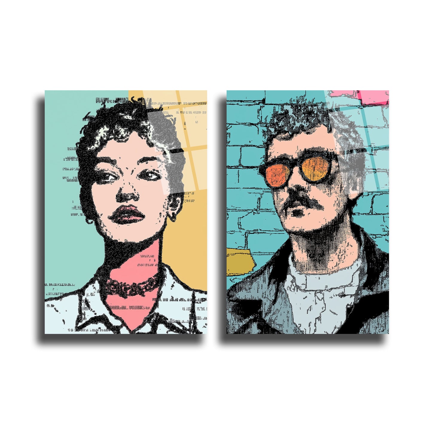 İKİLİ DİKEY CAM TABLO SETİ - TT4002