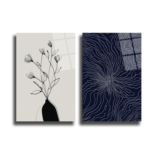 İKİLİ DİKEY CAM TABLO SETİ - TT4032