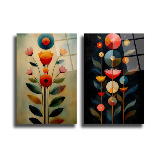 İKİLİ DİKEY CAM TABLO SETİ - TT4043