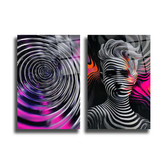 İKİLİ DİKEY CAM TABLO SETİ - TT4033