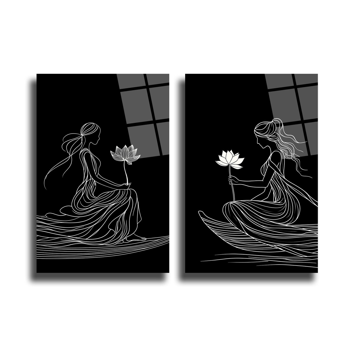 İKİLİ DİKEY CAM TABLO SETİ - TT4037